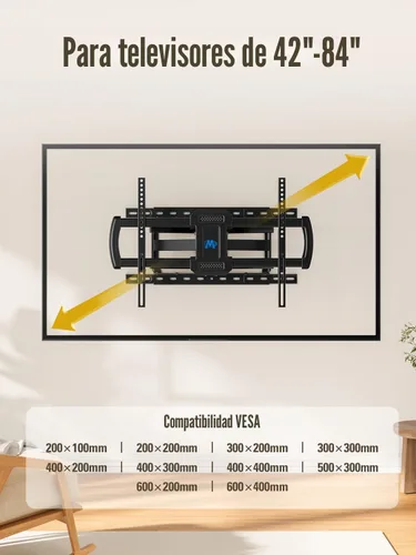 Miniatura 7 de Mounting Dream Soporte de pared para TV para la mayoría de televisores de 42 a 84 pulgadas, soporte de TV premium con certificación UL, movimiento