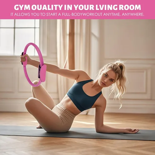 Miniatura 2 de Juego de Pilates – Equipo de Pilates para el hogar para mujer, kit con Círculo Mágico Anillo de Pilates y juego de pelotas, bandas de resistencia &