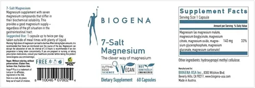 Miniatura 2 de Biogena Complejo de Magnesio de 7 Sales, Suplemento de Magnesio con 7 Formas de Magnesio - Bisglicinato, Malato, Citrato, Óxido, Glicerofosfato