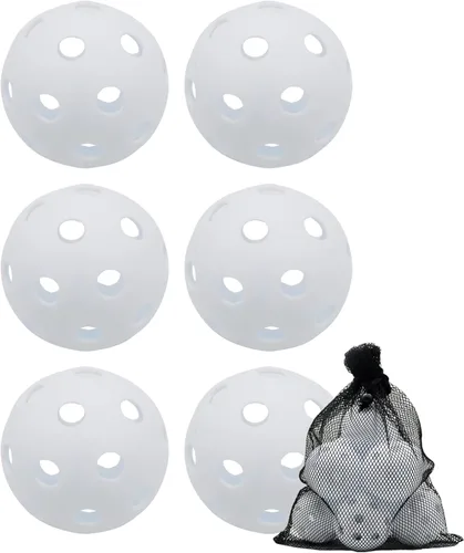Pelotas de béisbol de práctica de plástico de 9 pulgadas con bolsa de malla [antigrietas], pelotas de béisbol de entrenamiento suave, bateo,