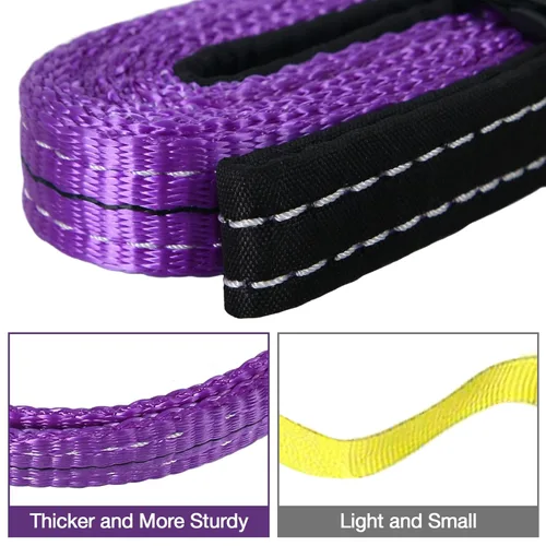 Miniatura 4 de Correas de elevación de 1 pulgada x 4 pies, 2 capas de alta resistencia plana de levantamiento de ojos, correas de nailon para levantamiento