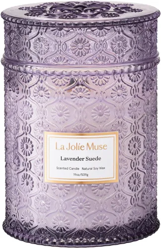 Miniatura 9 de LA JOLIE MUSE Vela de vainilla y coco – Coco, freesia y vainilla Vela de mecha de madera grande de 19 oz Cera de soja natural 90 horas de Isla