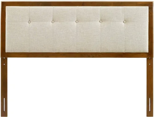 Miniatura 4 de Modway Draper - Cabecera capitoné de tela y madera en color beige nogal