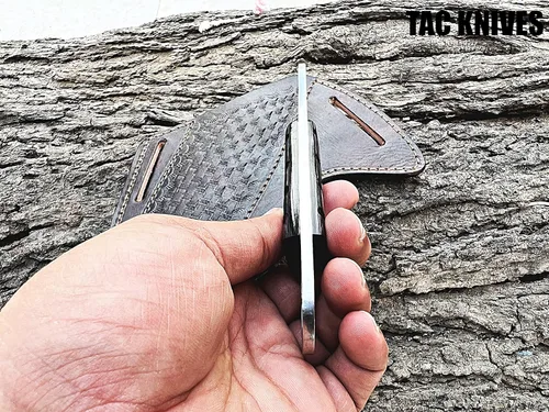 Miniatura 6 de TAC KNIVES Cuchillo de caza de hoja fija de espiga completa de 7 pulgadas en funda de regalo para él Cuchillo de supervivencia de acero de alto