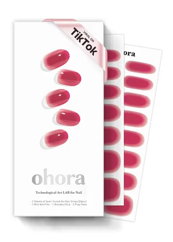 Miniatura 5 de ohora Tiras de uñas de gel semicuradas (N Snatched), azul, estampadas, funcionan con cualquier lámpara UV/LED, calidad de salón, larga duración, N