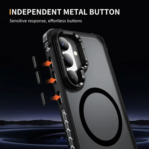 Miniatura 6 de para Galaxy S24 Plus Funda Magnética, Funda Resistente y Rugosa con Protección contra Caídas [Compatible con Carga Inalámbrica Rápida] Funda