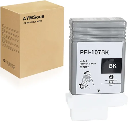 PFI-107 Cartucho de tinta de repuesto para Canon PFI-107 PFI107 PFI-107BK PFI107BK 130ML para Canon imagePROGRAF iPF670 iPF680 iPF685 iPF770 iPF780