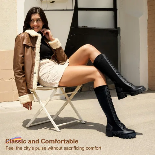 Miniatura 3 de Vepose Botines con estilo de combate, a la moda, para mujer