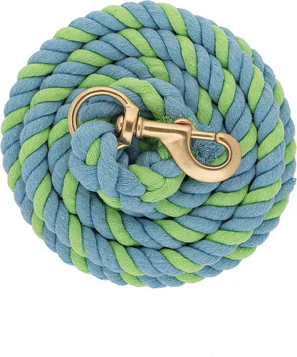 Miniatura 3 de Weaver Equine - Cuerdas de plomo de algodón de 5/8 x 10 pulgadas para caballos con broche de latón, hebilla, suaves y cómodas cuerdas