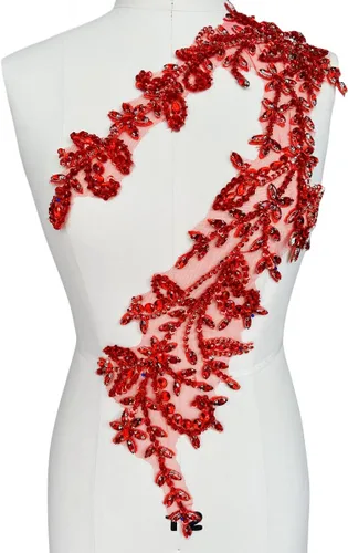 Miniatura 6 de PLune Diamantes de imitación acrílicos brillantes hechos a mano en apliques de encaje, cuentas de costura, parches para accesorios para vestido