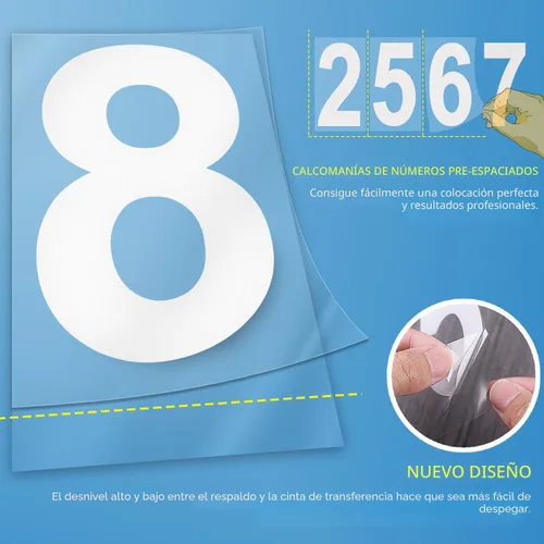 Miniatura 5 de Adhesivo reflectante de números para buzón, troquelado, estilo clásico, vinilo impermeable con números, 5 juegos (4 x 5 juegos) para letreros