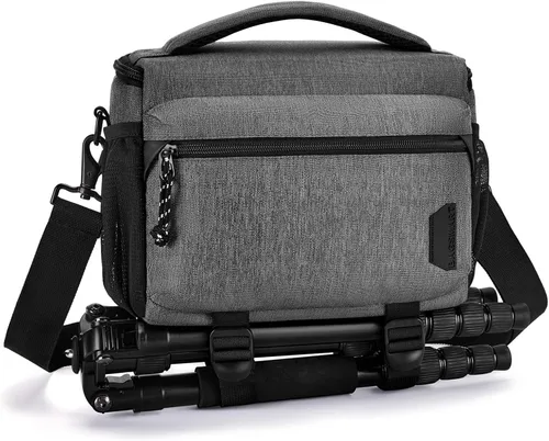 Miniatura 12 de BAGSMART Bolsa pequeña para fotógrafos, bolsas de hombro compactas para cámaras DSLR/SLR/SLR/sin espejo, funda cruzada impermeable para cámara