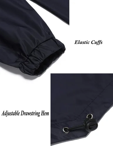 Miniatura 6 de COOFANDY Chaqueta impermeable para hombre, con capucha, ligera, resistente al viento, para exteriores, larga