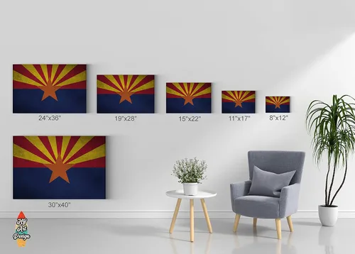 Miniatura 5 de Lienzo impreso con la bandera del estado de Arizona vintage, arte de pared con la bandera del estado de Arizona, arte de pared con la bandera