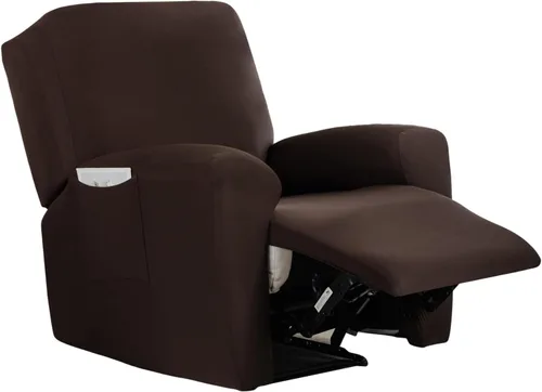 Miniatura 22 de CRFATOP Funda para sillón reclinable con estampado floral con bolsillos, funda única para sillón reclinable, 4 piezas, funda para sillón reclinable