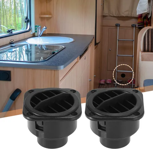 Miniatura 5 de X AUTOHAUX 4 unids salida de ventilación de aire caliente 1.654 in calentador de coche conducto tubo de manguera 360 grados giratorio aparcamiento