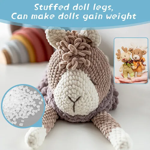 Miniatura 4 de Jmuiiu Cuentas de relleno prémium de 3.52 onzas, relleno para animales de peluche, cuentas rellenas con peso, bolitas de polietileno para bolsas