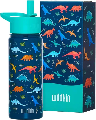 Miniatura 40 de Wildkin Kids - Botella de agua de acero inoxidable de 14 onzas para niños – Sin BPA, a prueba de fugas, aislada, fácil de limpiar - Ballerina