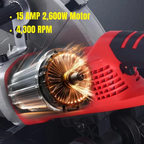Miniatura 3 de Steel Force KPC 3551 - Sierra de hormigón circular eléctrica con cable eléctrico de 14 pulgadas, cortador de ángulo de potencia de 2600 W con línea