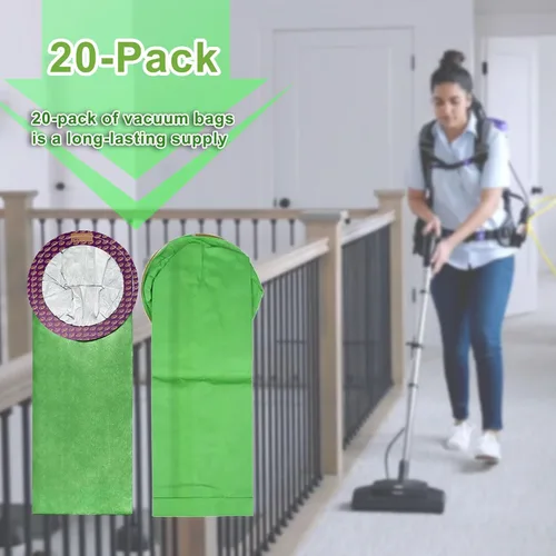 Miniatura 6 de Paquete de 20 bolsas de vacío 100331 QT de repuesto para mochila ProTeam de 10 cuartos de galón, compatibles con CoachVac, Super CoachVac, MegaVac