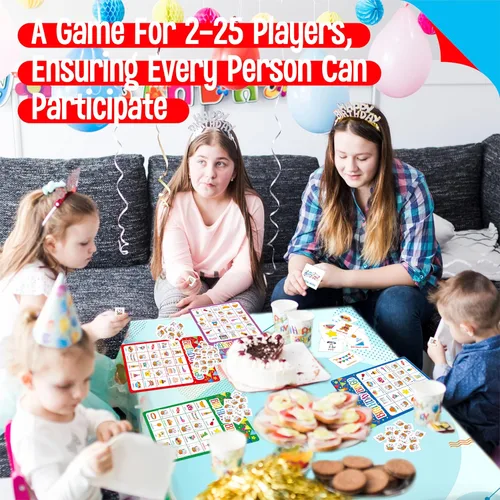 Miniatura 5 de SpriteGru Juego de bingo de cumpleaños, 25 tarjetas de tablero de bingo, juego de fiesta de cumpleaños para 25 jugadores para niños o adultos