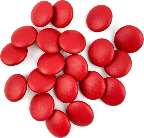Miniatura 11 de Heyiwell 30 botones redondos cubiertos de cuero con vástago de metal, para vestidos de novia, camisas, vestidos, manualidades de costura (beige, mm)