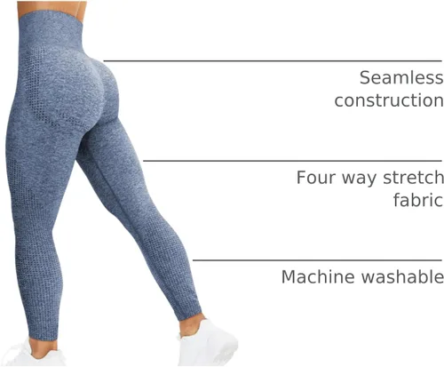Miniatura 150 de HIGORUN - Leggings sin costuras para mujer, moldeadores, con diseño gráfico de sonrisas, de cintura alta, para el gimnasio, yoga o hacer ejercicio