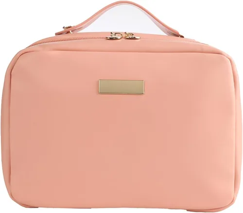 Miniatura 9 de Bolsa cosmética portátil de gran capacidad, Productos para el cuidado de la piel, Bolsa de almacenamiento de cepillo de maquillaje, Bolsa de Rosa