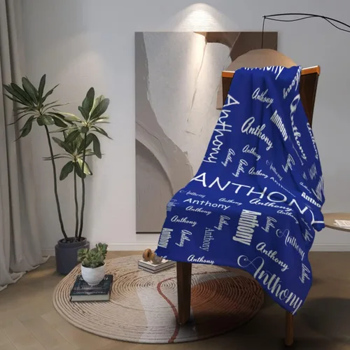 Miniatura 3 de Manta de bebé azul personalizada con nombre para niño, manta de bebé personalizada con nombre que recibe manta floral para bebés, recién nacidos