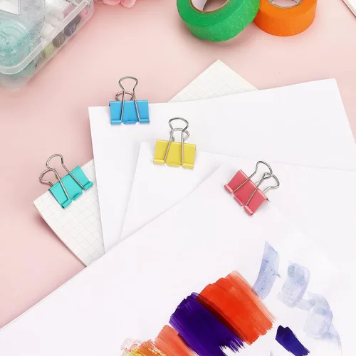 Miniatura 7 de ZZTX Clips para carpetas de papel, tamaño mediano, colores surtidos, 1.3 pulgadas, 24 piezas