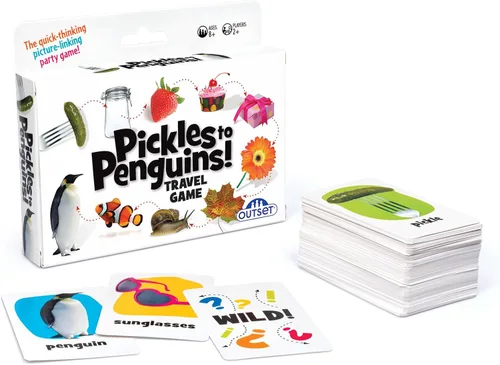 Pickles to Penguins! Edición de viaje - El juego de fiesta de enlace de imágenes de pensamiento rápido - para 2 o más jugadores a partir de 8 años