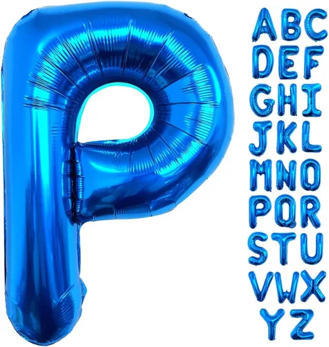 Miniatura 20 de Lovoir Globos azules grandes de 40 pulgadas con letra C de gran tamaño, globo de helio de aluminio de Mylar para decoración de fiesta de cumpleaños