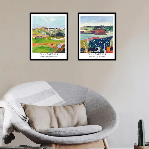 Miniatura 4 de Berkin Arts Juego de 4 impresiones artísticas de arte giclée sin marco, arte de paisaje de 8 x 10 pulgadas, decoración escolar, rústico, natural