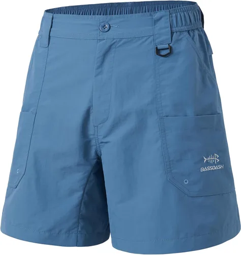 BASSDASH - Pantalones cortos de pesca para hombre UPF 50+ resistentes al agua, de secado rápido, estilo cargo para senderismo con bolsillo múltiple