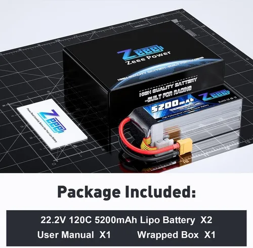 Miniatura 6 de Zeee 6S Lipo Batería 5200mAh 22.2V 120C Soft Case Lipo con conector XT90 Batería RC para coche RC, camión, avión, helicóptero, quadcoptero, barco