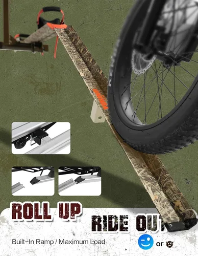 Miniatura 3 de Young Hitch - Portabicicletas para 2 bicicletas eléctricas, transportador de plataforma resistente, capacidad de 200 libras, plegable, llanta