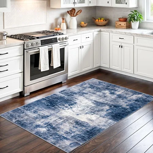 Miniatura 430 de IOHOUZE Alfombra abstracta lavable de 3 x 12 pies para pasillos, antideslizante para cocina, camino de entrada de lana sintética para interiores