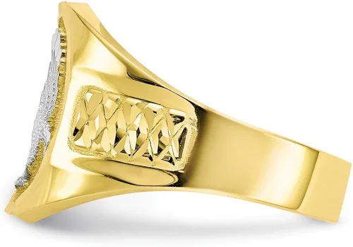 Miniatura 4 de Anillo de oro amarillo sólido de 10 quilates de dos tonos, para hombre