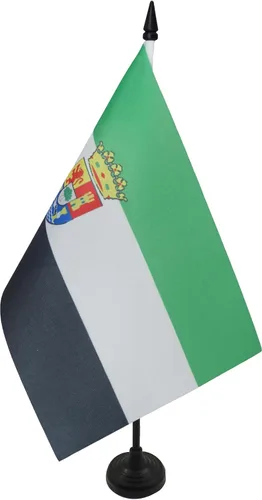 Miniatura 63 de Bandera de mesa de Andalucía 4'' x 6'' - Bandera de escritorio de la región española de Andalucía 5.9 x 3.9 in - Barra y base de plástico negro - AZ