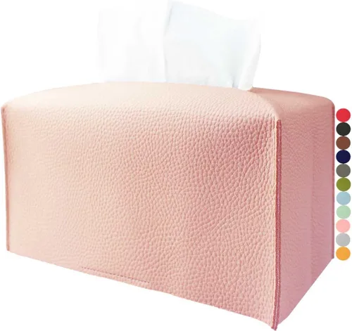 Miniatura 16 de Cubierta de Caja de Paños Grande Rectangular – Soporte de Caja de Paños Rectangular de Tamaño Plus con Cinturón Inferior [JESMINI, Negro] Soporte