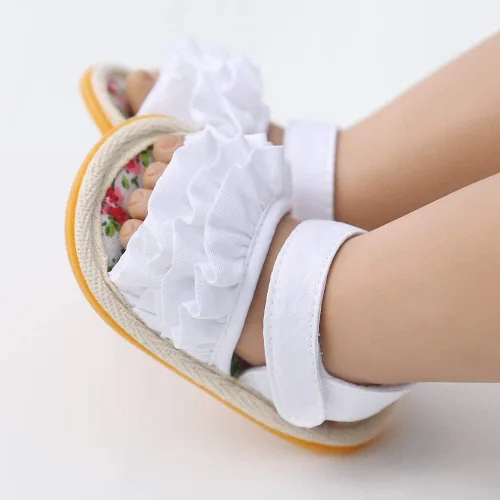 Miniatura 62 de Meckior Sandalias de verano con punta abierta y suave de piel sintética para bebés y niñas pequeñas