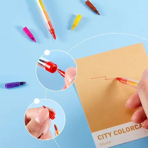 Miniatura 5 de Outus 30 lápices apilables de colores a granel, regalos de graduación, regalos de fin de año, recuerdos de fiesta de bricolaje, lápiz arcoíris