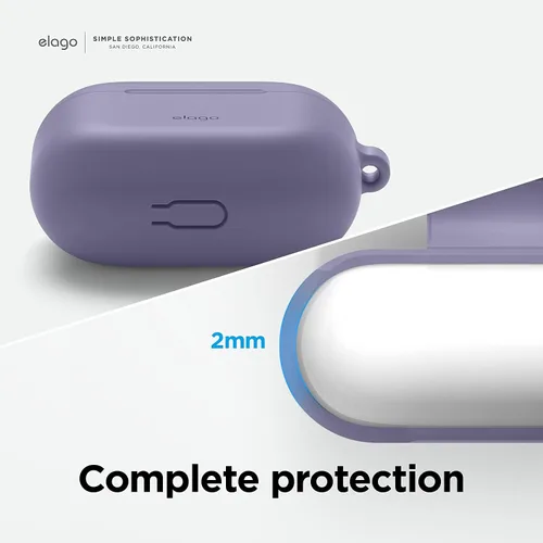 Miniatura 7 de elago Funda de silicona compatible con AirPods de tercera generación, compatible con AirPods 3, mosquetón incluido, soporta carga inalámbrica