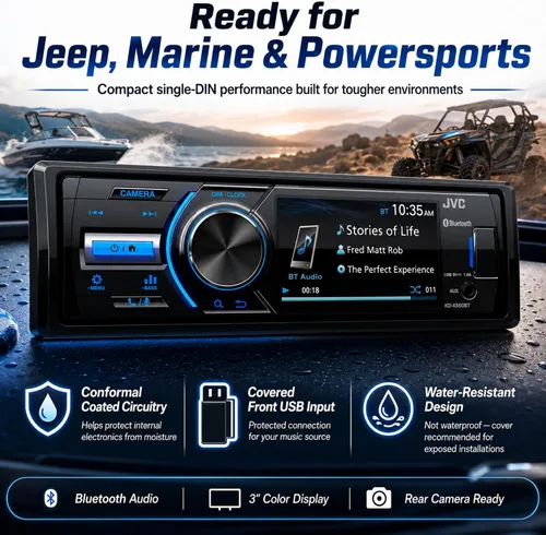 Miniatura 3 de JVC - KD-X560BT - Coche de medios digitales y receptor Bluetooth marino iPhone/Android/USB/AUX estéreo para automóvil con entrada de cámara trasera