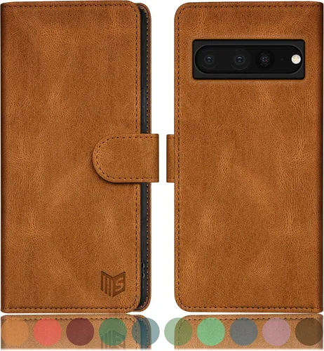 Miniatura 13 de SUANPOT Funda tipo cartera para Google Pixel 7 Pro 5G con bloqueo RFID, tarjetero de crédito, funda protectora de piel sintética con tapa para Oro