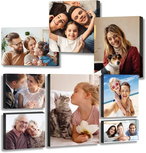cuesr Impresiones en lienzo con tu foto, arte de pared en lienzo personalizado (6 x 8 pulgadas), imágenes de lienzo personalizadas, regalos para