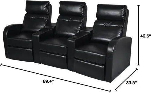 Miniatura 2 de Sofá reclinable de cine en casa de 3 plazas, silla de respaldo alto, silla de club, sillas de café, silla de escritorio de oficina, decoración