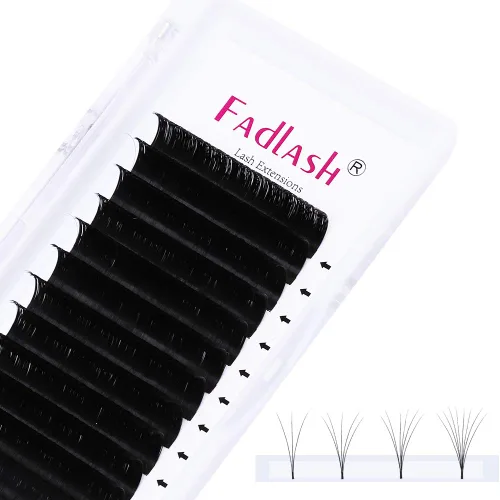 Miniatura 33 de FADLASH Extensiones de pestañas con rizo D, 0.07 mm, bandeja mixta fácil de usar, pestañas de volumen 2D-10D, autoaplicables, 15-20 mm
