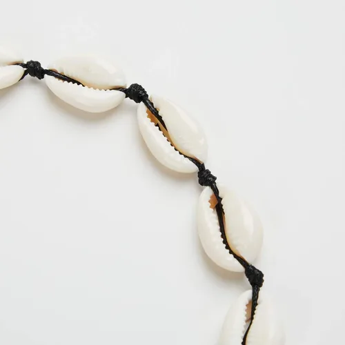Miniatura 6 de SUNSCSC - Gargantilla hecha a mano para playa de verano, con conchas de terciopelo blanco, collar de concha ajustable
