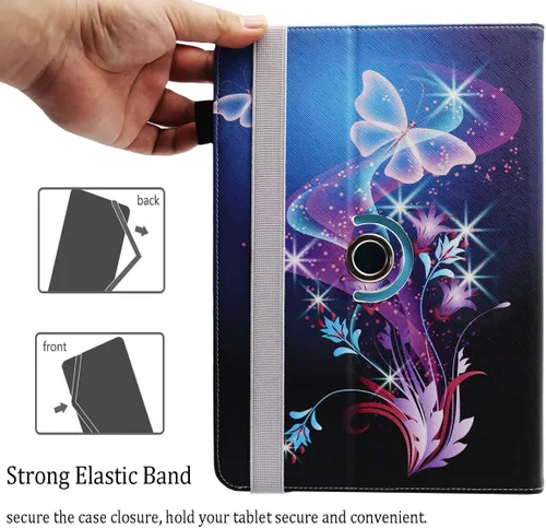 Miniatura 3 de Funda universal para tablet Android de 7 y 8 pulgadas, Dluggs de piel sintética, con soporte giratorio de 360 grados y múltiples ángulos